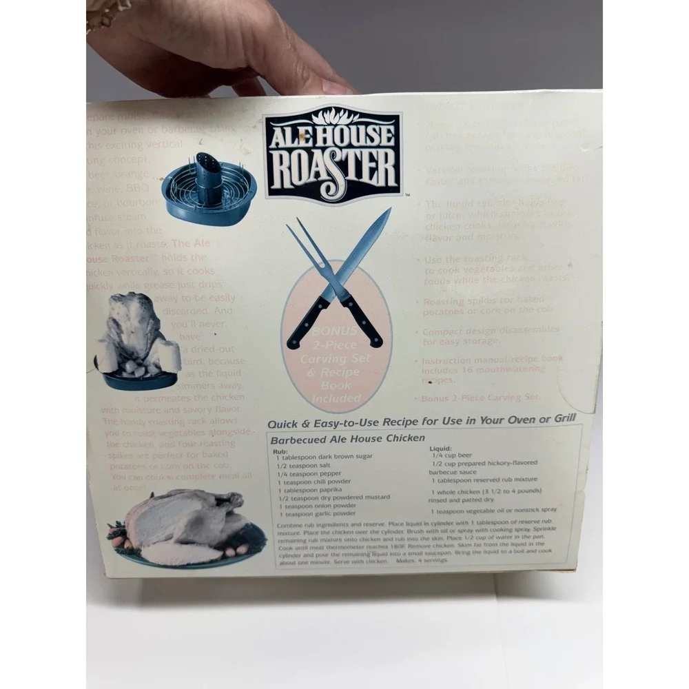 Ale House Roaster Beer Can Chicken Cooker Vertical Roasting Pan As Seen On TV